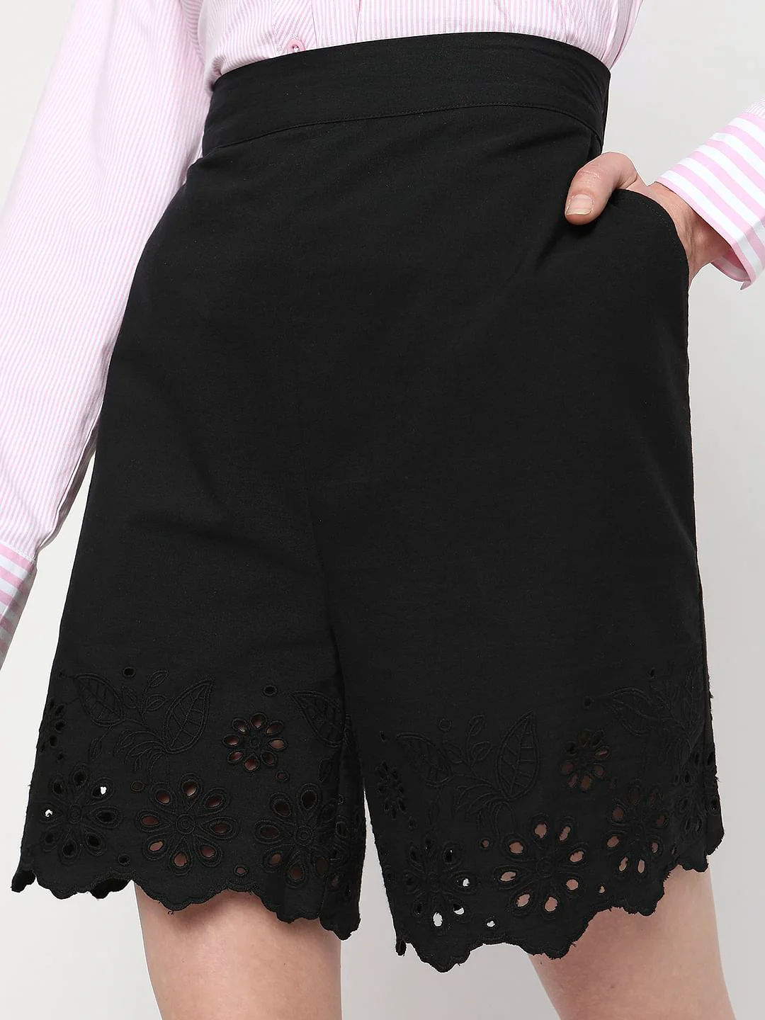 Black High Rise Shorts - Image 5