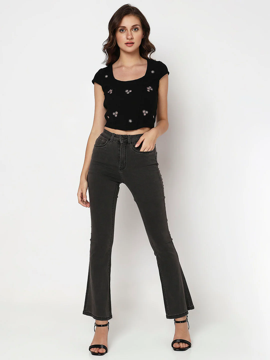 Black Textured Corset Top - Image 5