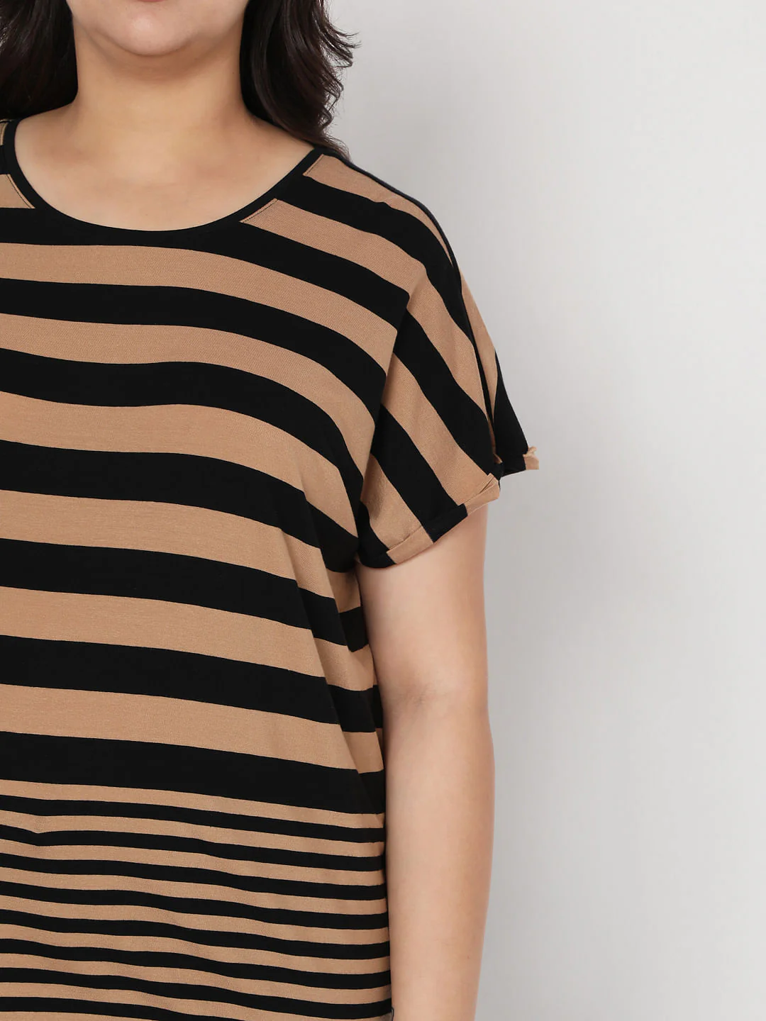 Curve Black Striped T-Shirt - Image 6