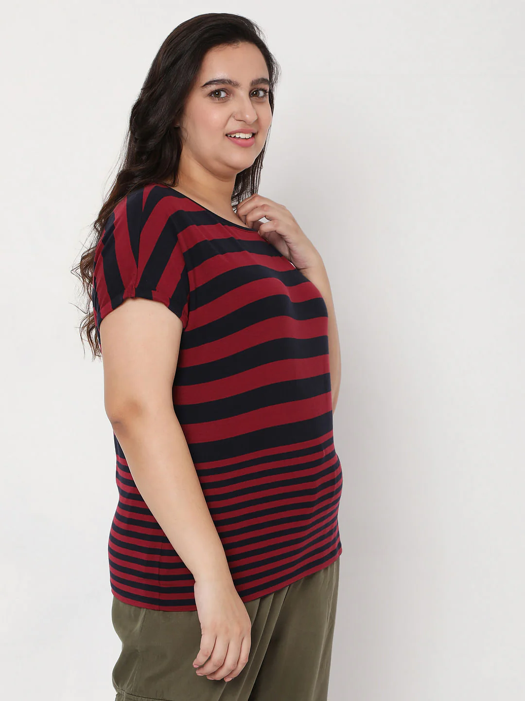 Curve Red Striped T-Shirt - Image 3