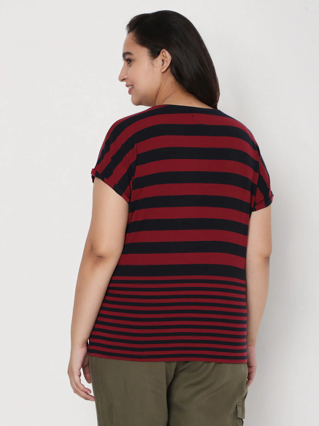 Curve Red Striped T-Shirt - Image 4