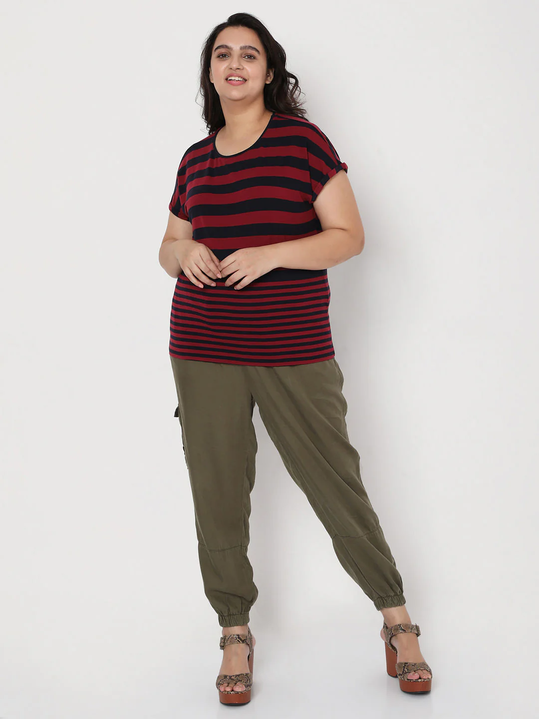 Curve Red Striped T-Shirt - Image 5