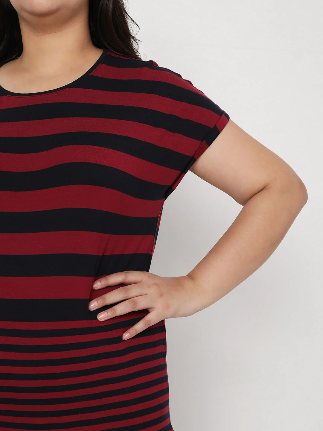 Curve Red Striped T-Shirt - Image 6