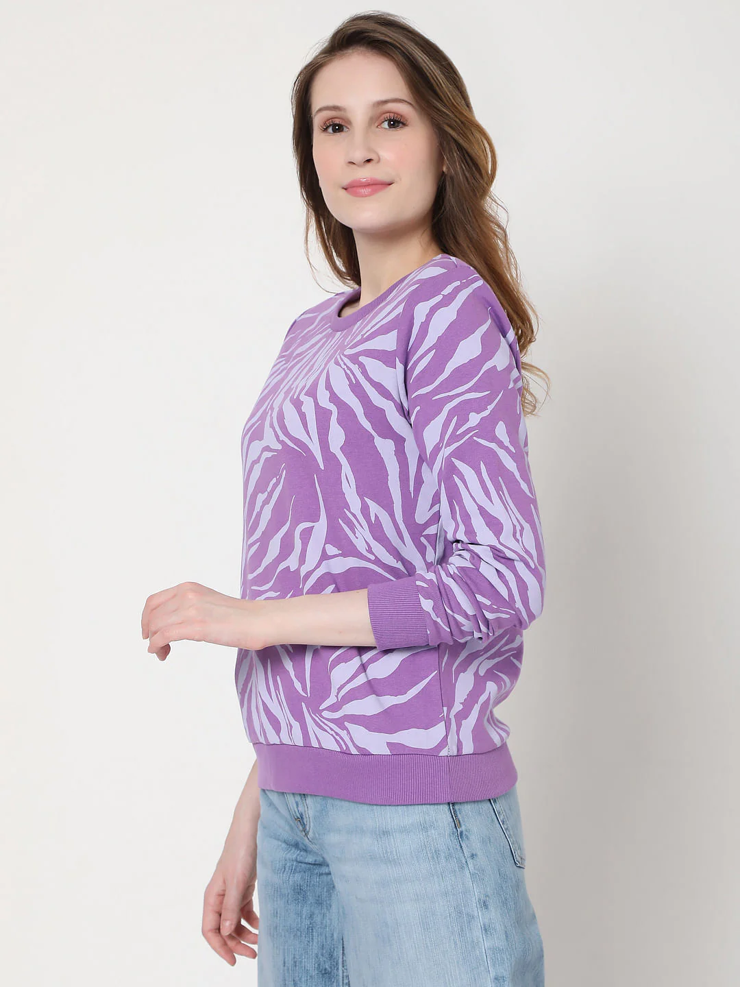 Purple Abstract Print Sweatshirt - Image 3