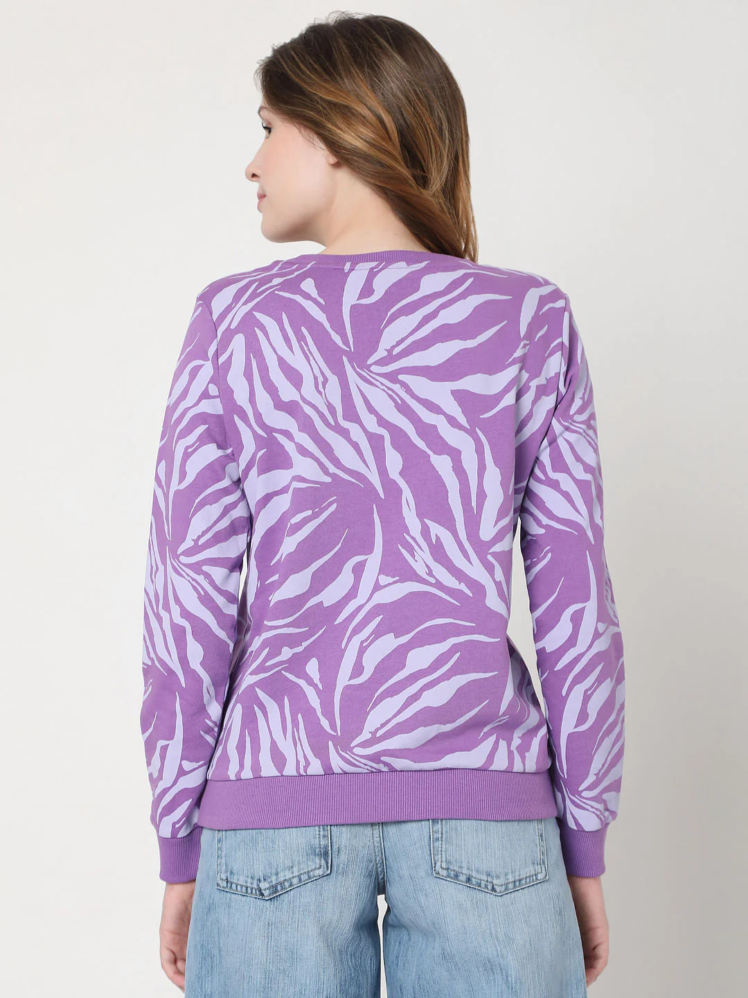 Purple Abstract Print Sweatshirt - Image 4