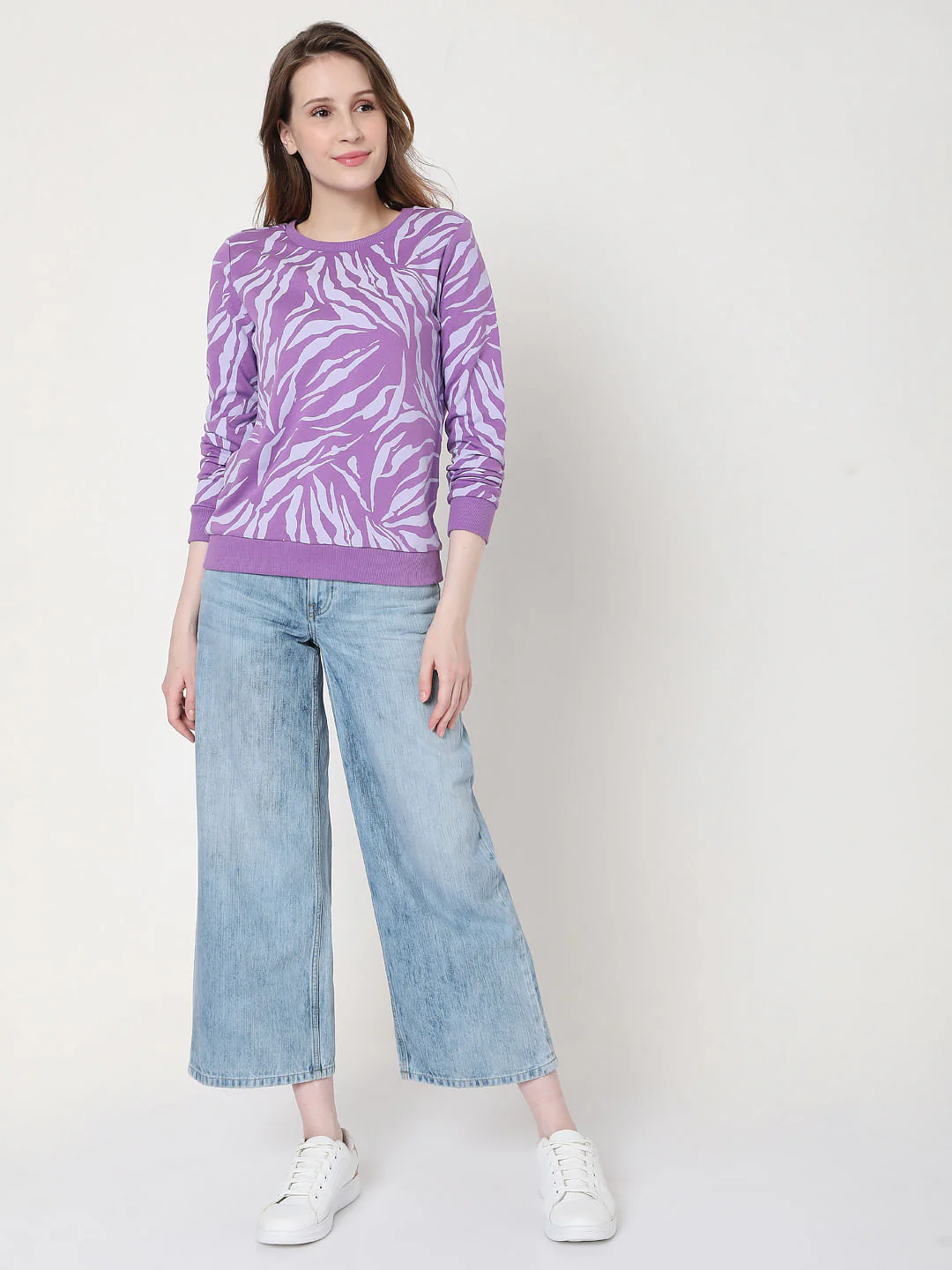 Purple Abstract Print Sweatshirt - Image 5