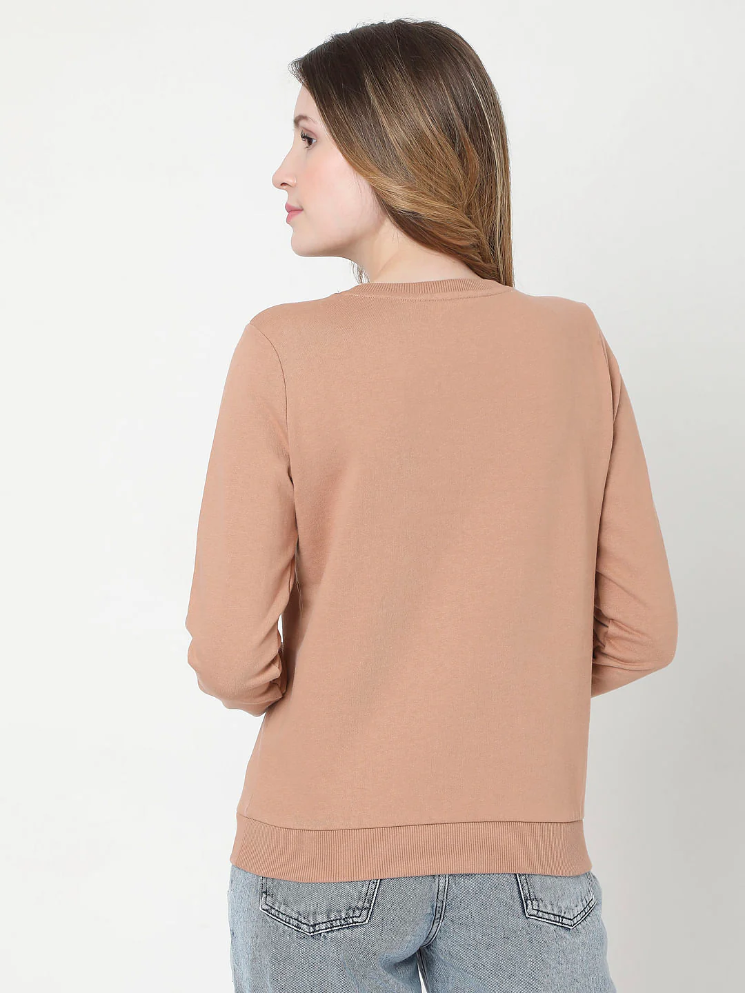 Beige Graphic Print Sweatshirt - Image 4