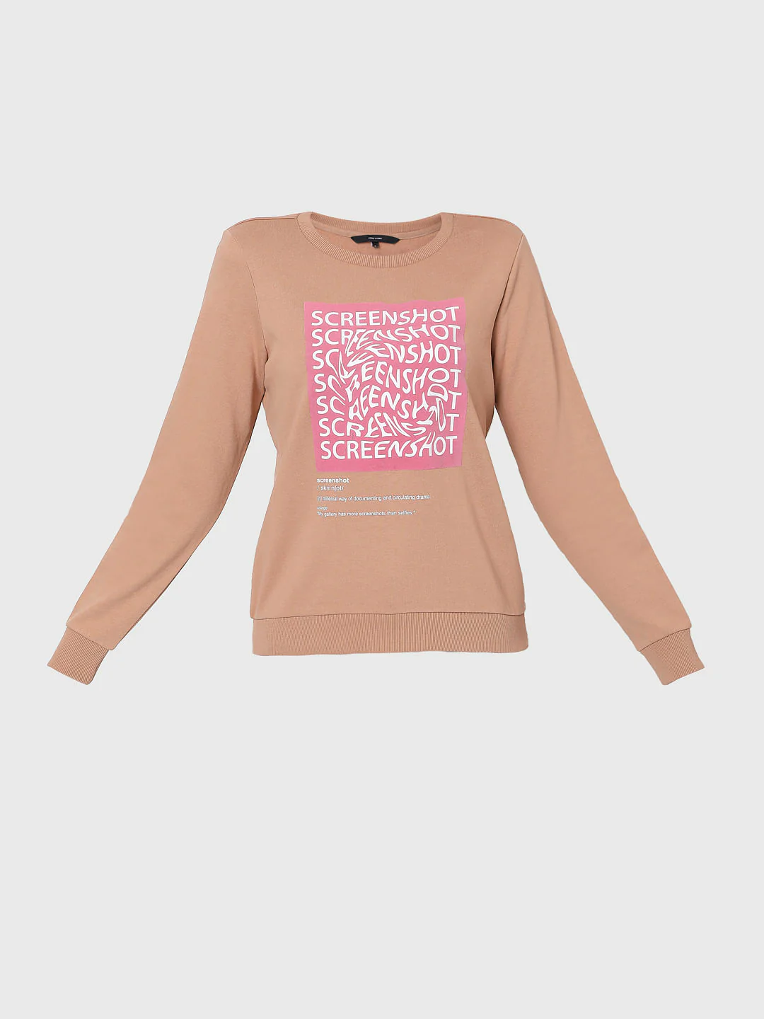 Beige Graphic Print Sweatshirt - Image 7