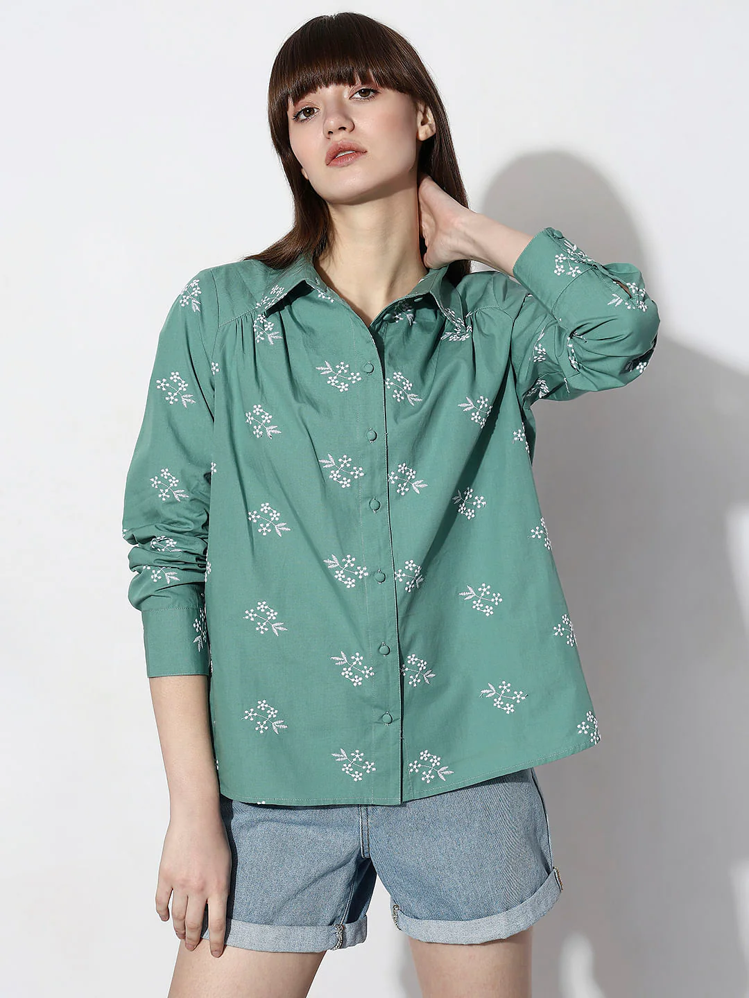 Green Cotton Shirt - Image 2