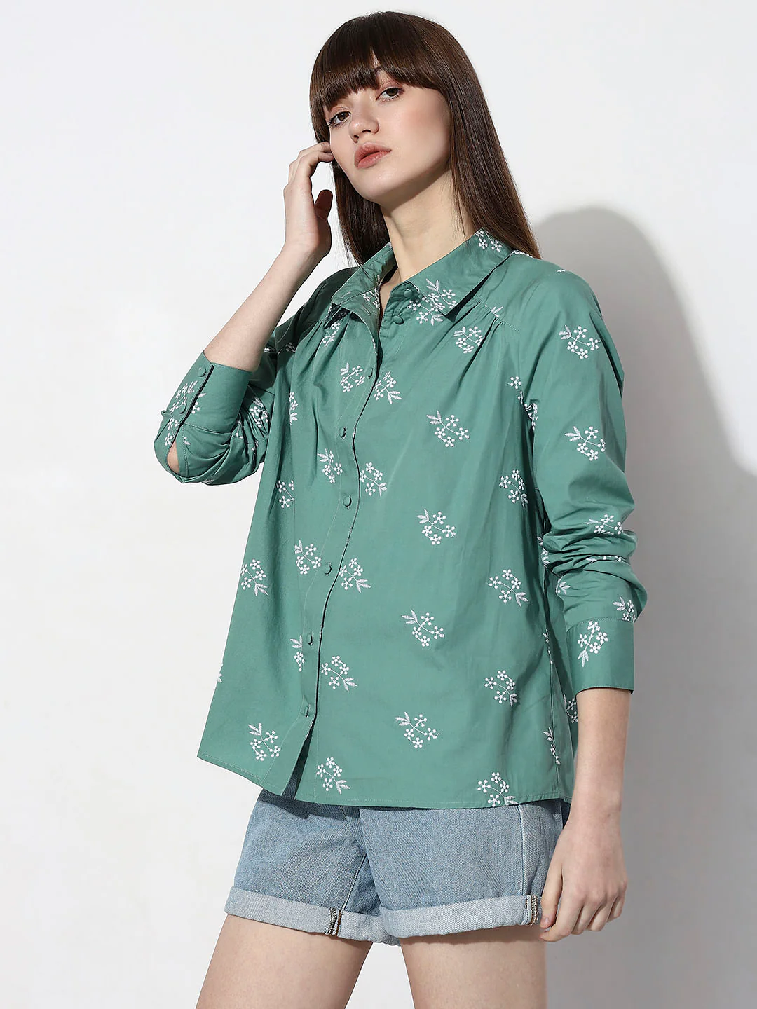 Green Cotton Shirt - Image 3
