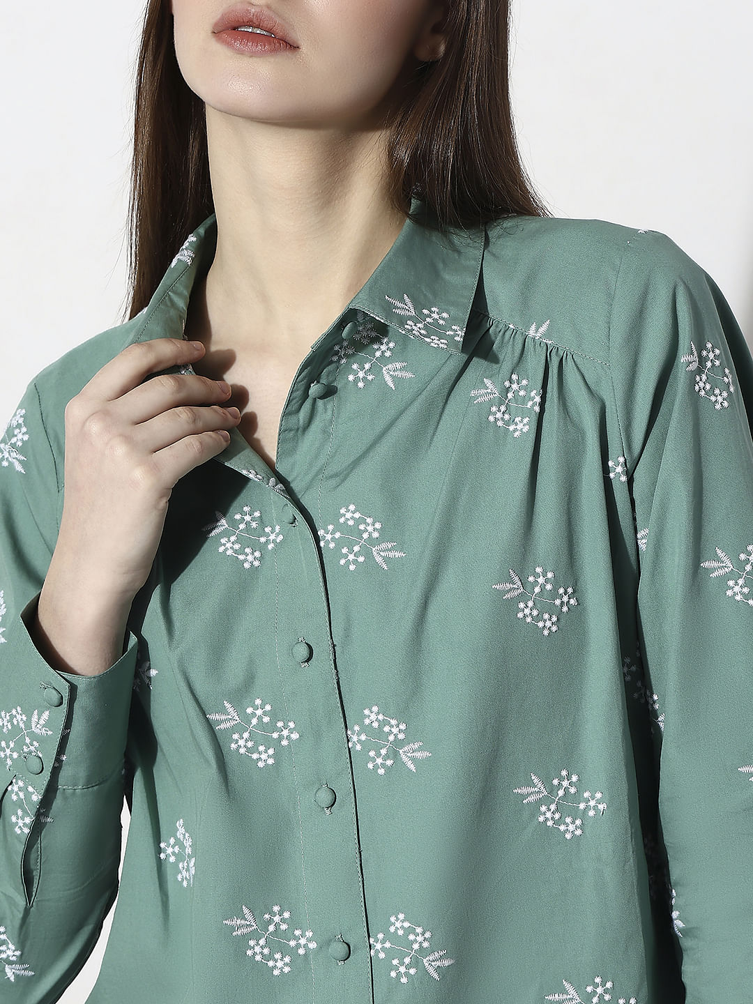 Green Cotton Shirt - Image 6