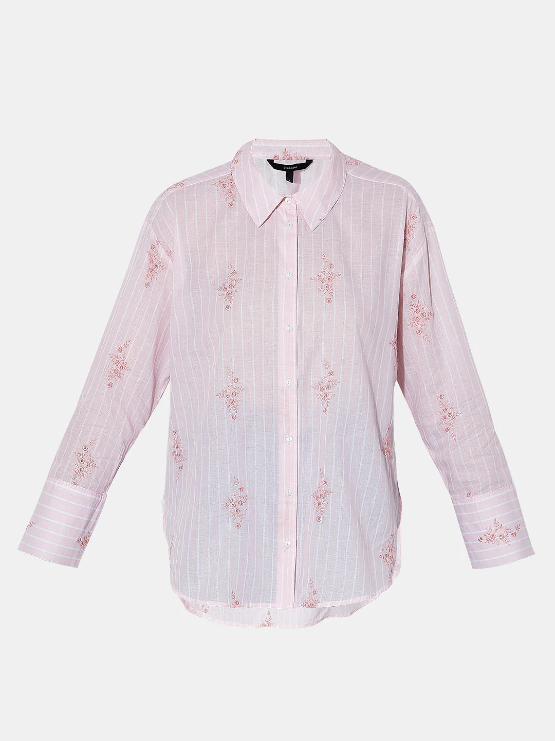 Pink Striped Embroidered Shirt - Image 7