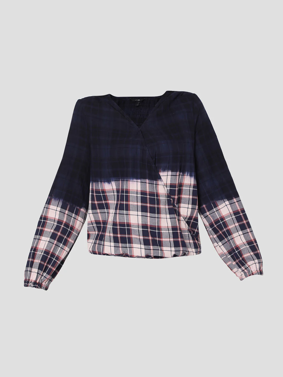 Blue Two-Toned Check Top - Image 7