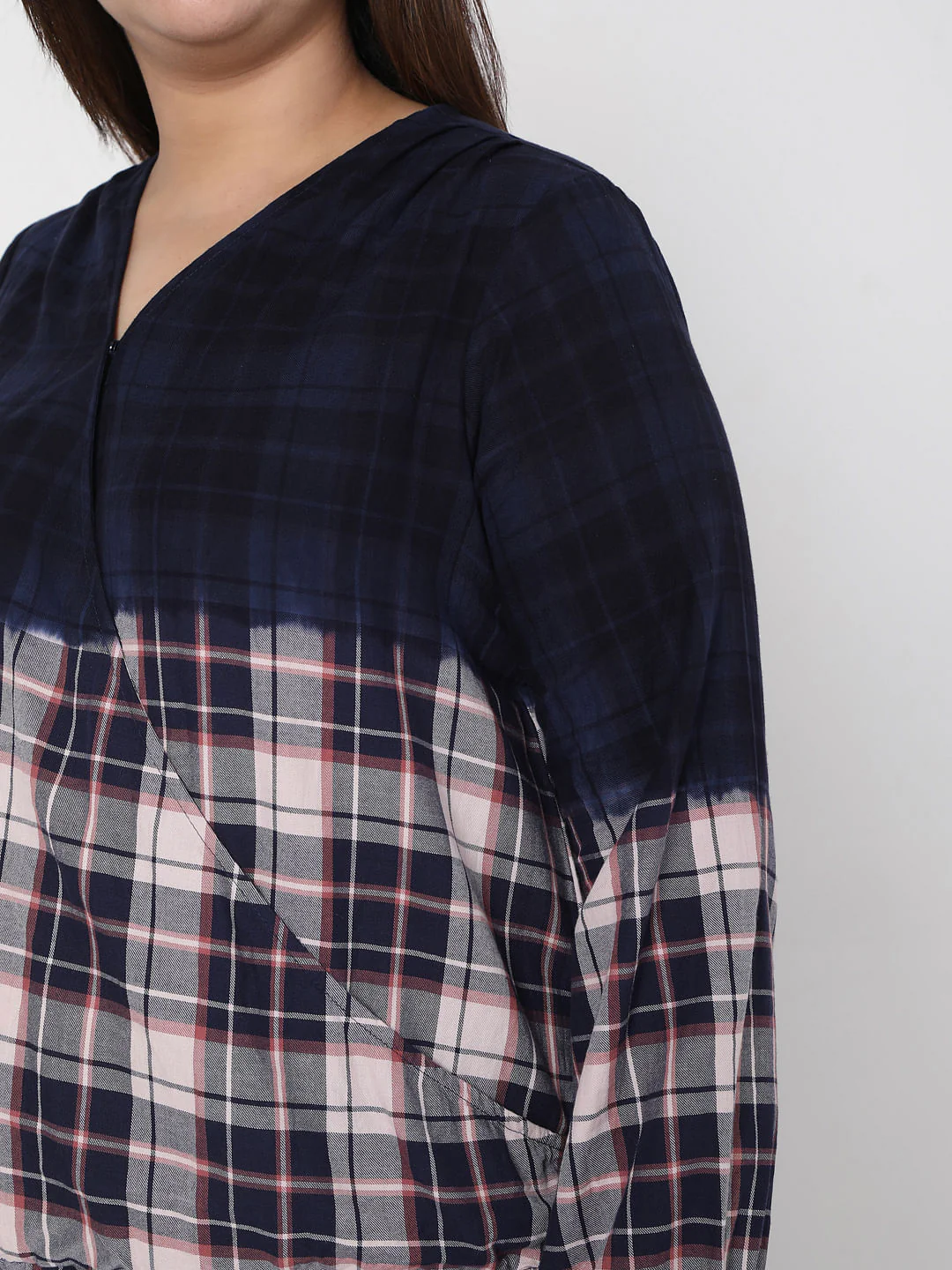 Curve Blue Washed Check Top - Image 6