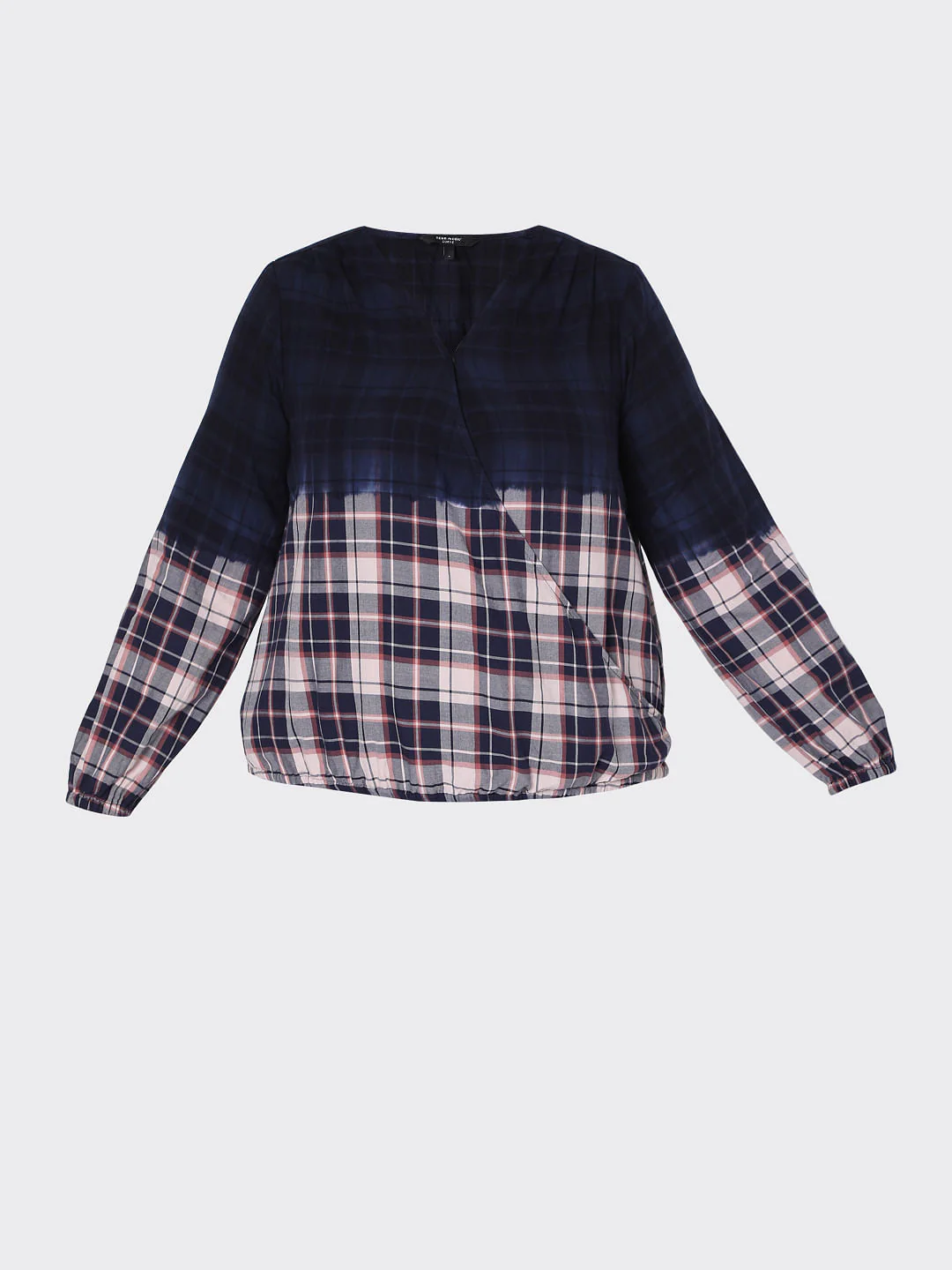 Curve Blue Washed Check Top - Image 7
