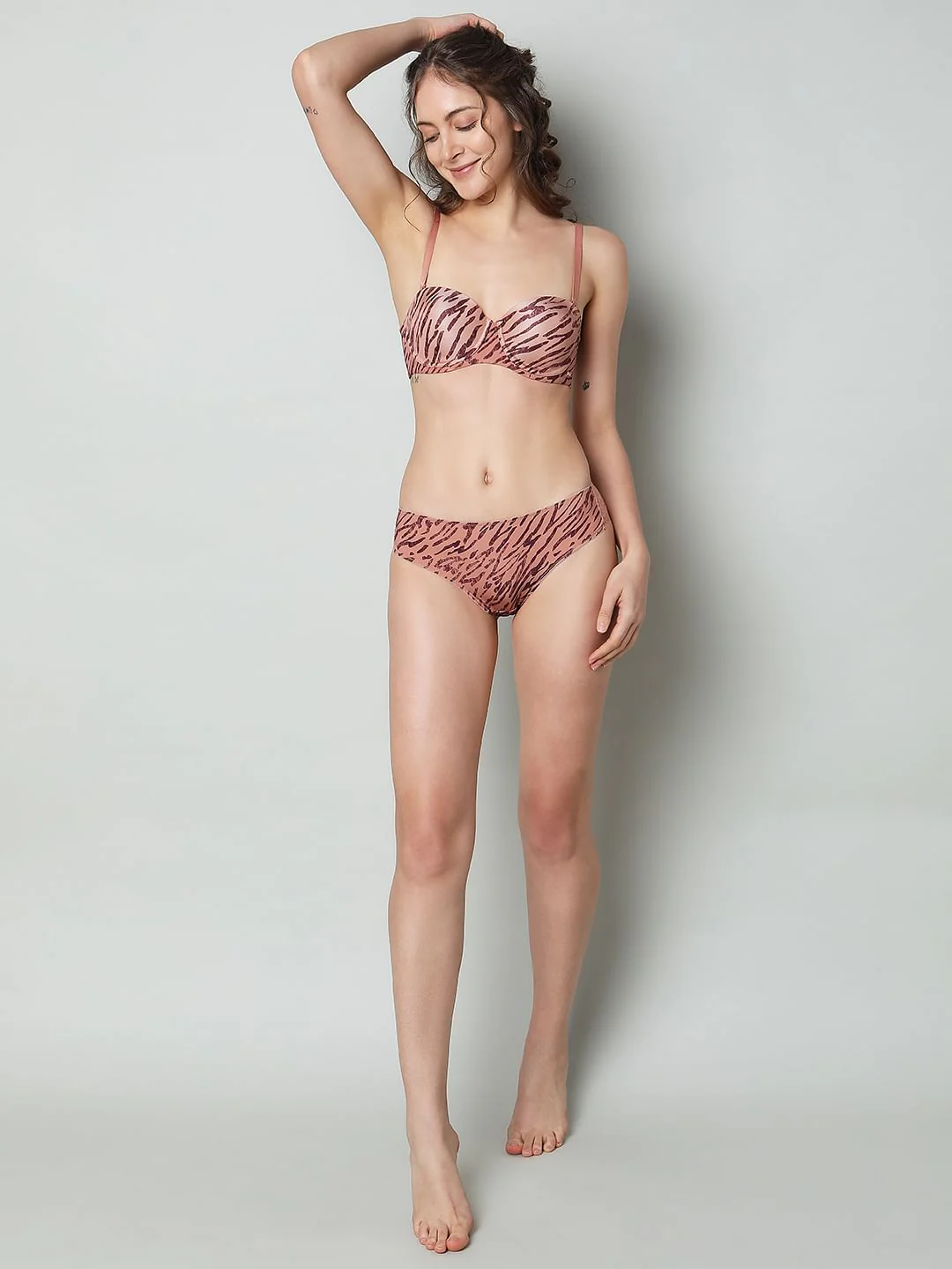 Brown Animal Print Lightly Lined Strapless Bra - Image 5