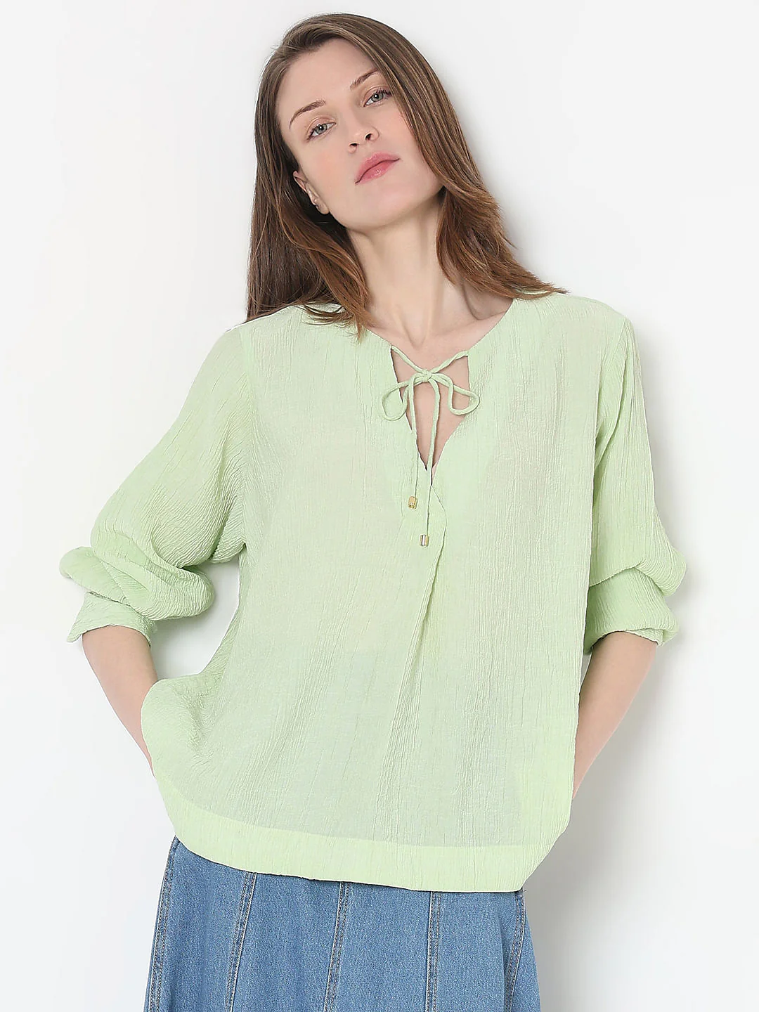 Light Green Textured Top - Image 2