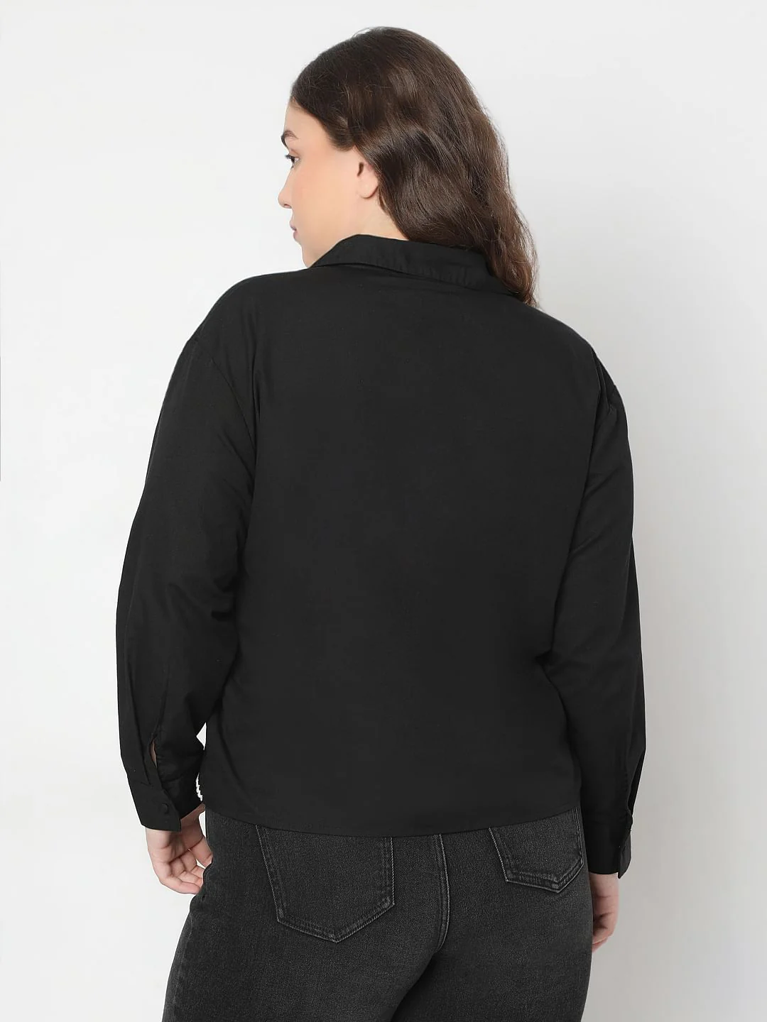 Curve Black Embroidered Shirt - Image 4
