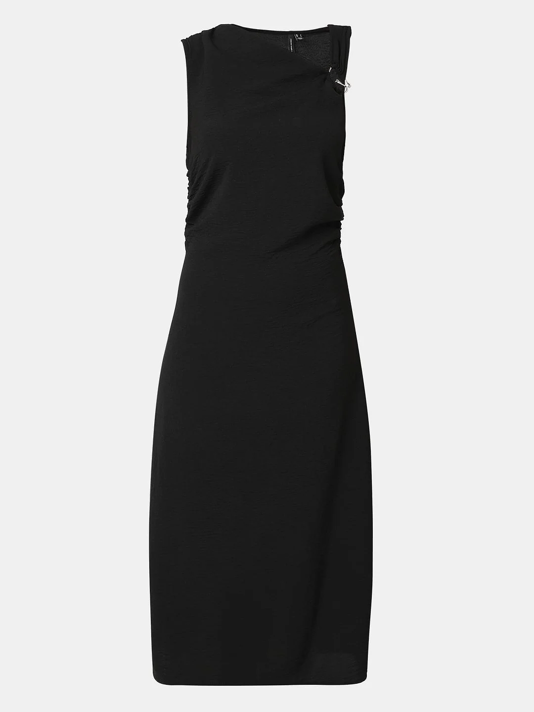Black Asymmetric Midi Dress - Image 6