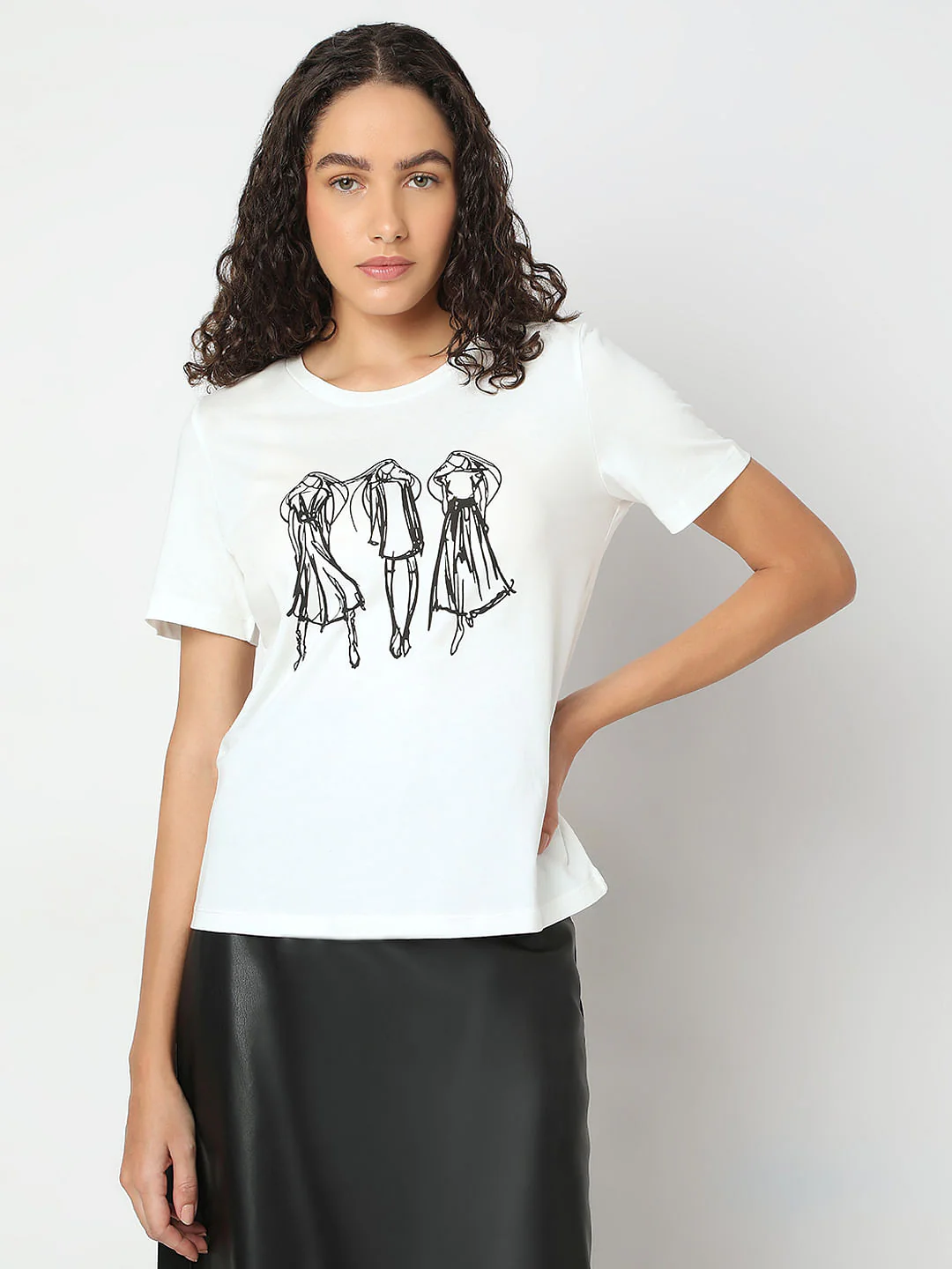 White Printed T-Shirt - Image 2