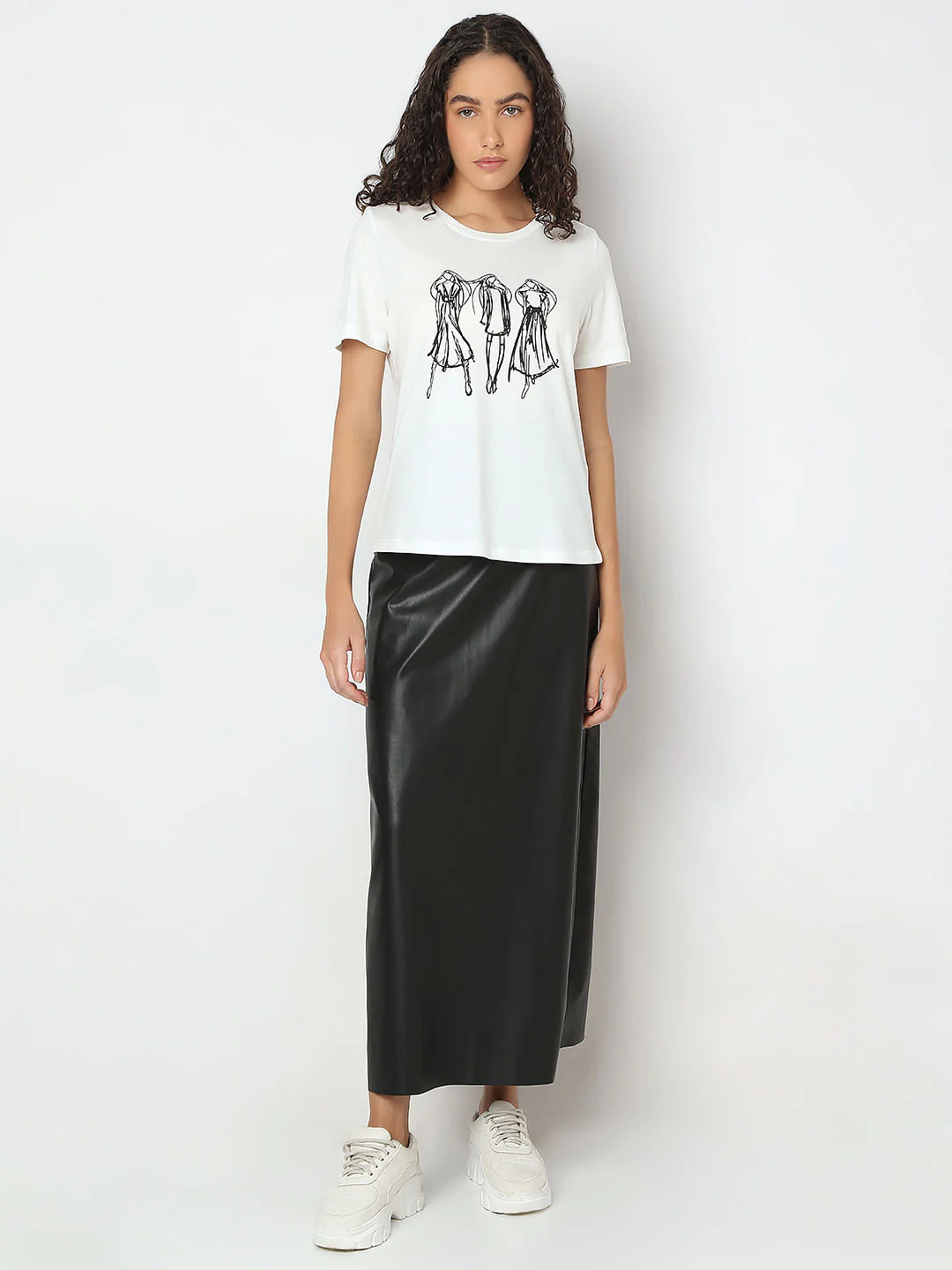 White Printed T-Shirt - Image 5