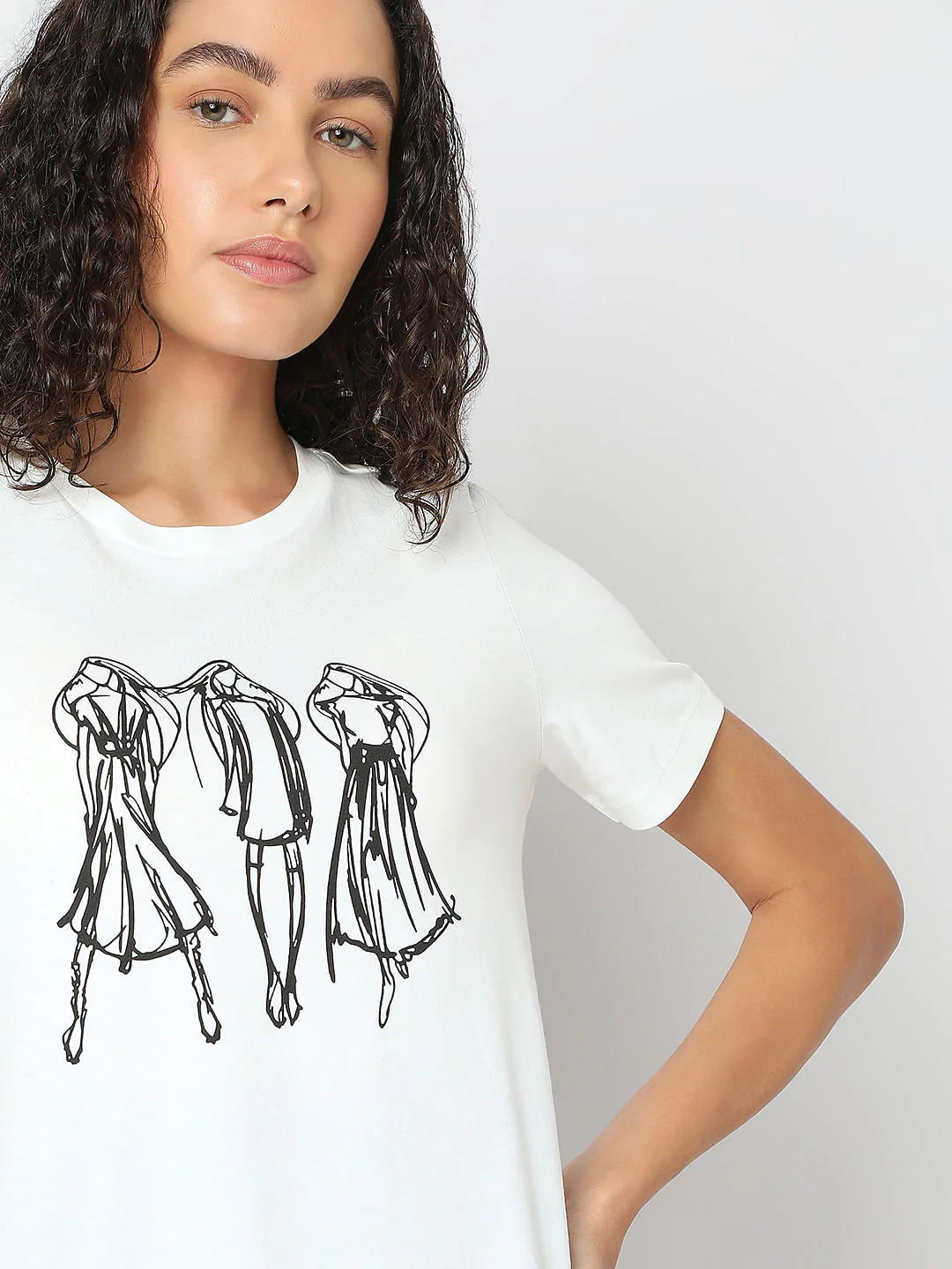 White Printed T-Shirt - Image 6