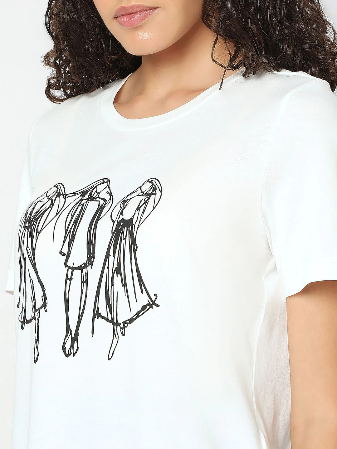White Printed T-Shirt - Image 8