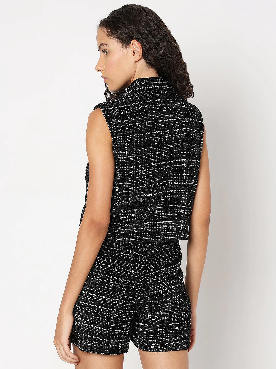 Black Twill Co-Ord Set Vest - Image 4
