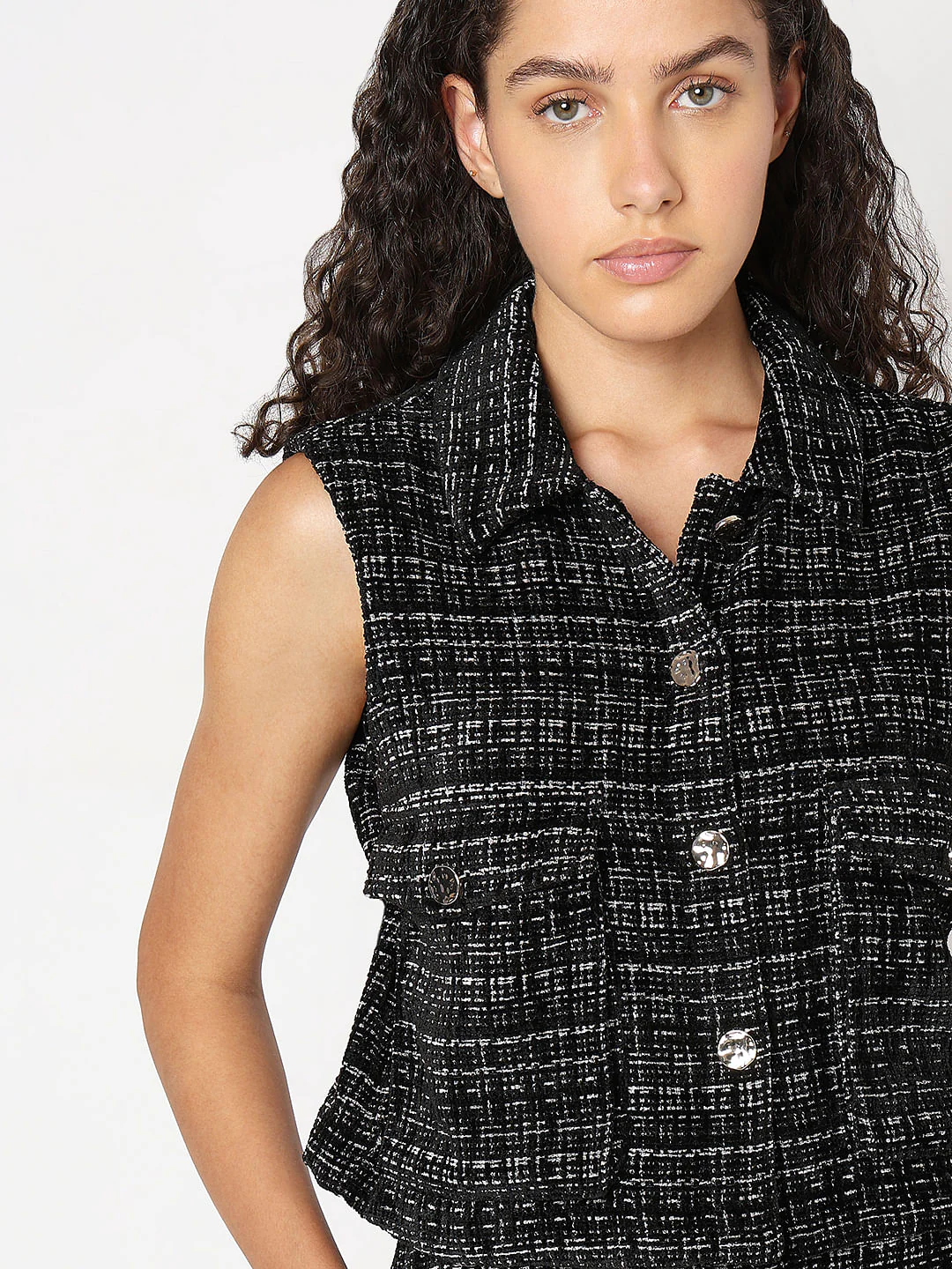 Black Twill Co-Ord Set Vest - Image 6