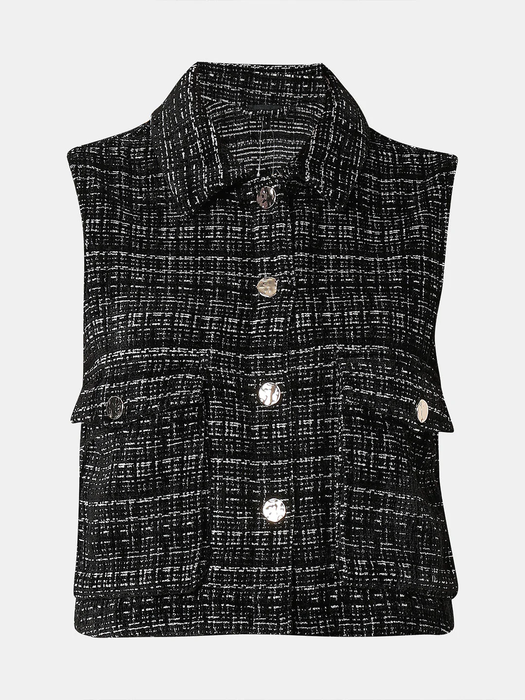 Black Twill Co-Ord Set Vest - Image 7