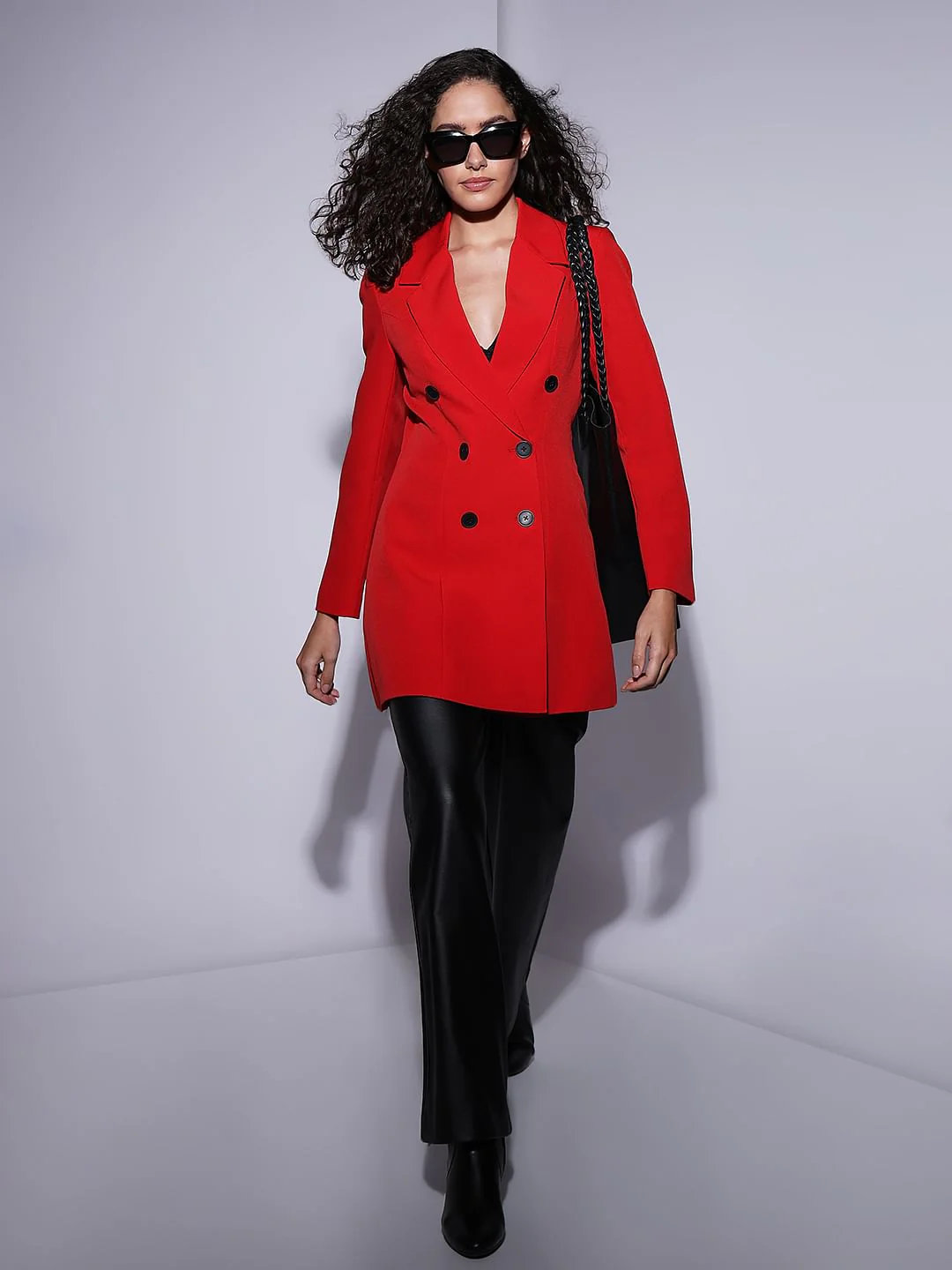 Red Fitted Dress Blazer