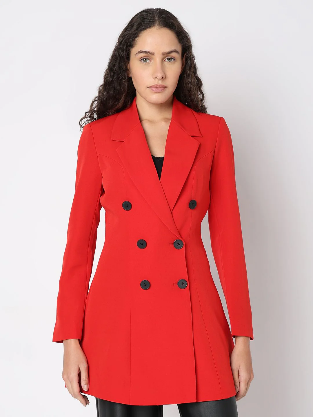 Red Fitted Dress Blazer - Image 2