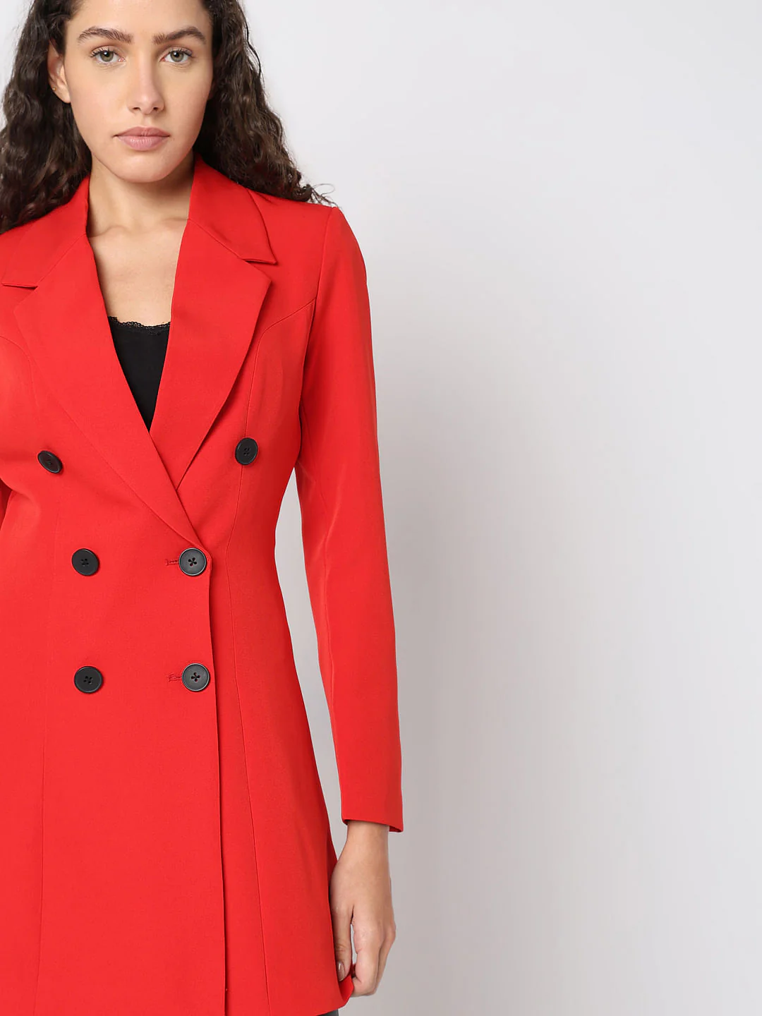 Red Fitted Dress Blazer - Image 6