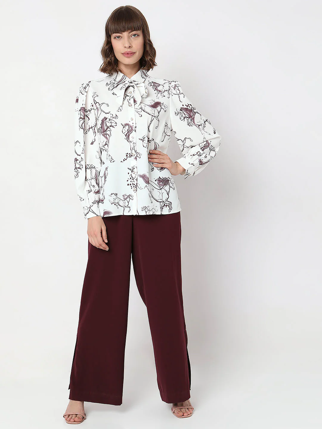 White Printed Full Sleeves Shirt - Image 5