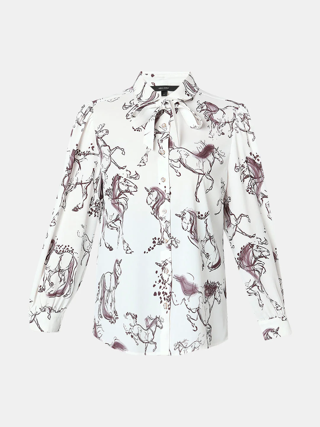 White Printed Full Sleeves Shirt - Image 7