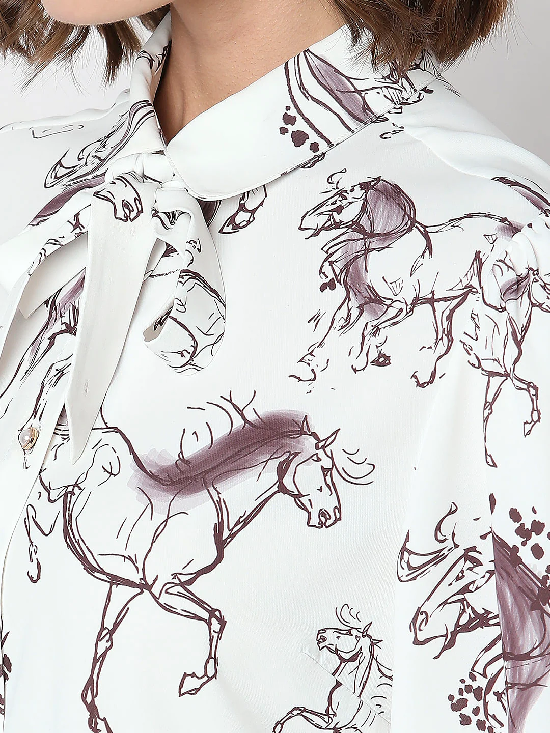 White Printed Full Sleeves Shirt - Image 8