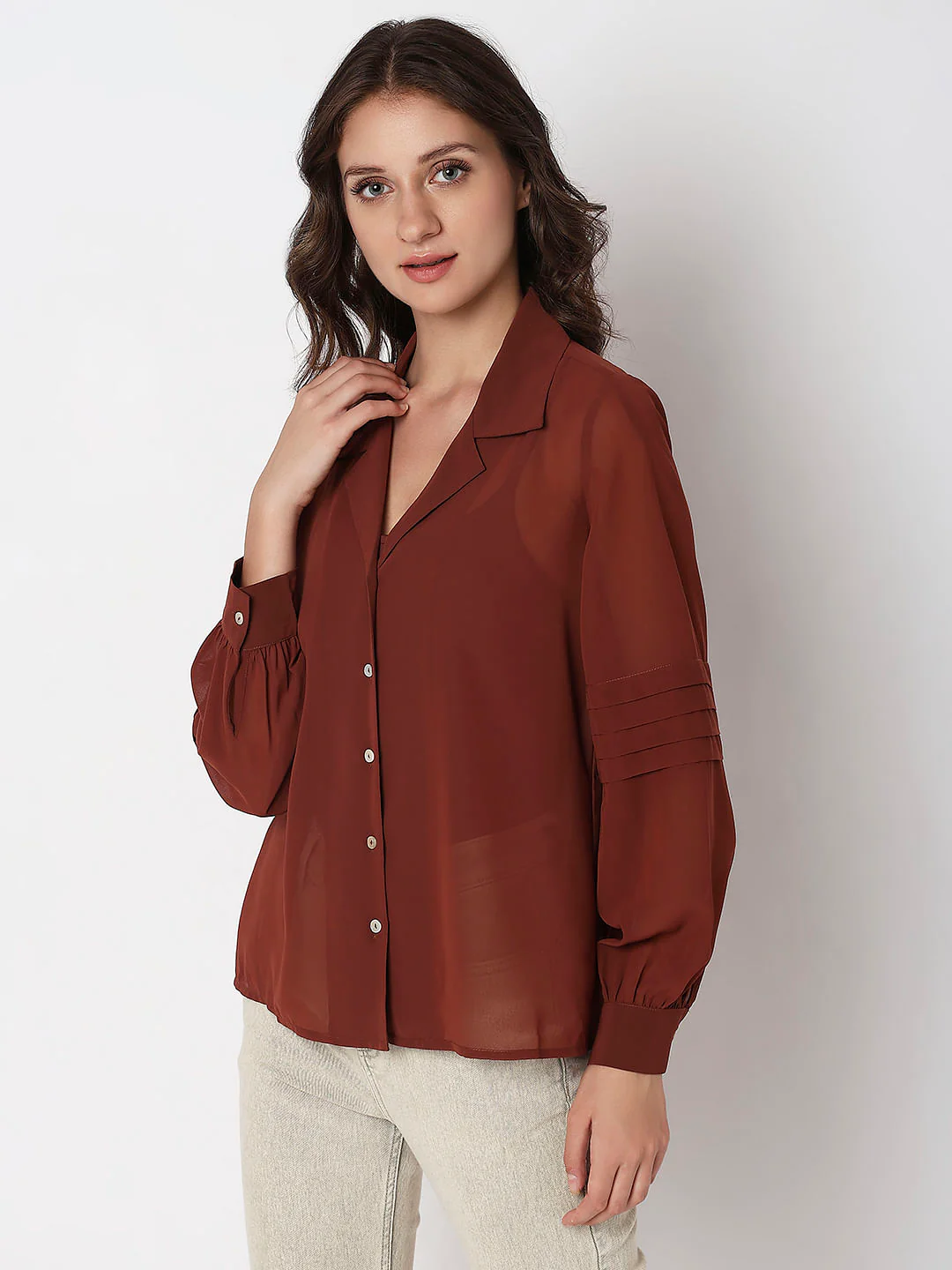 Brown Full Sleeves Shirt - Image 3