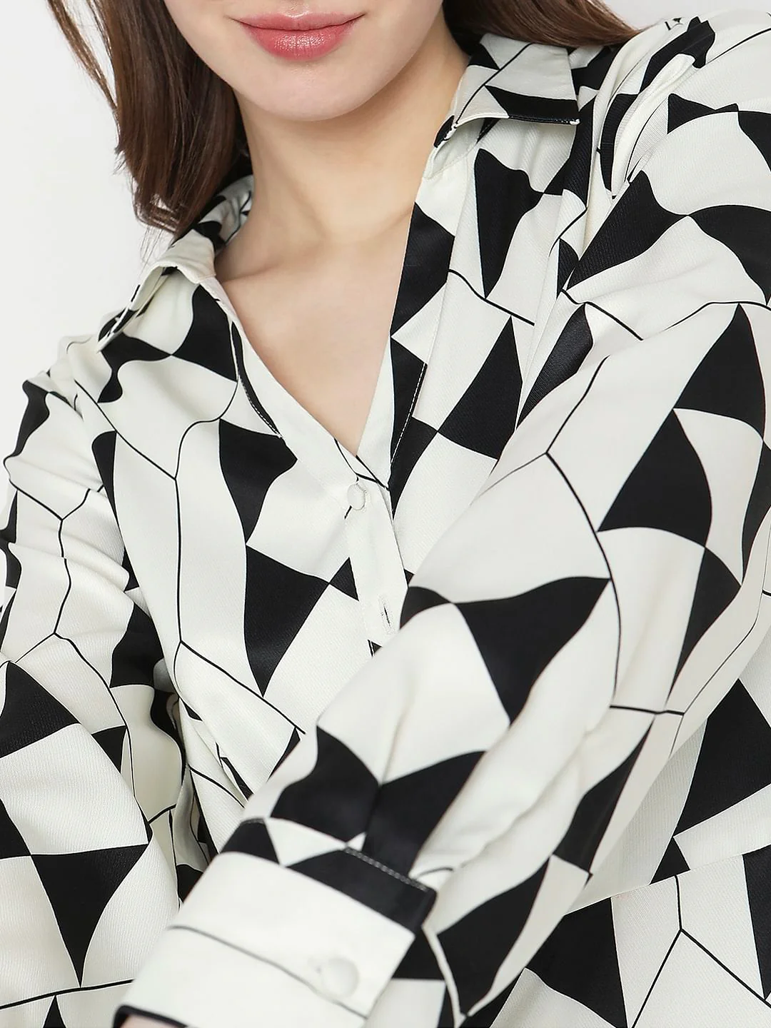 Black & White Geometric Print Dress - Image 6
