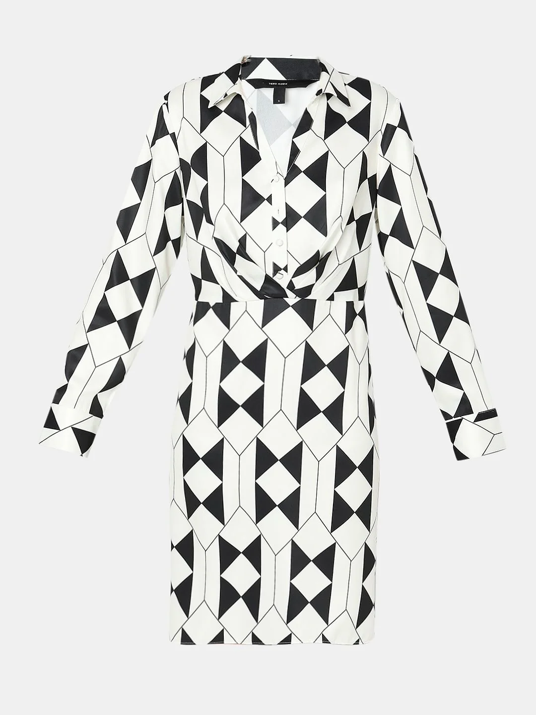 Black & White Geometric Print Dress - Image 7