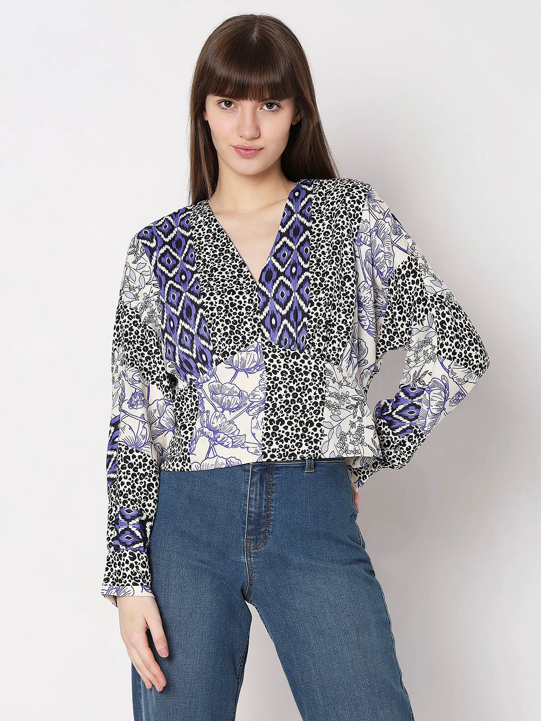Blue Animal Print Top - Image 2