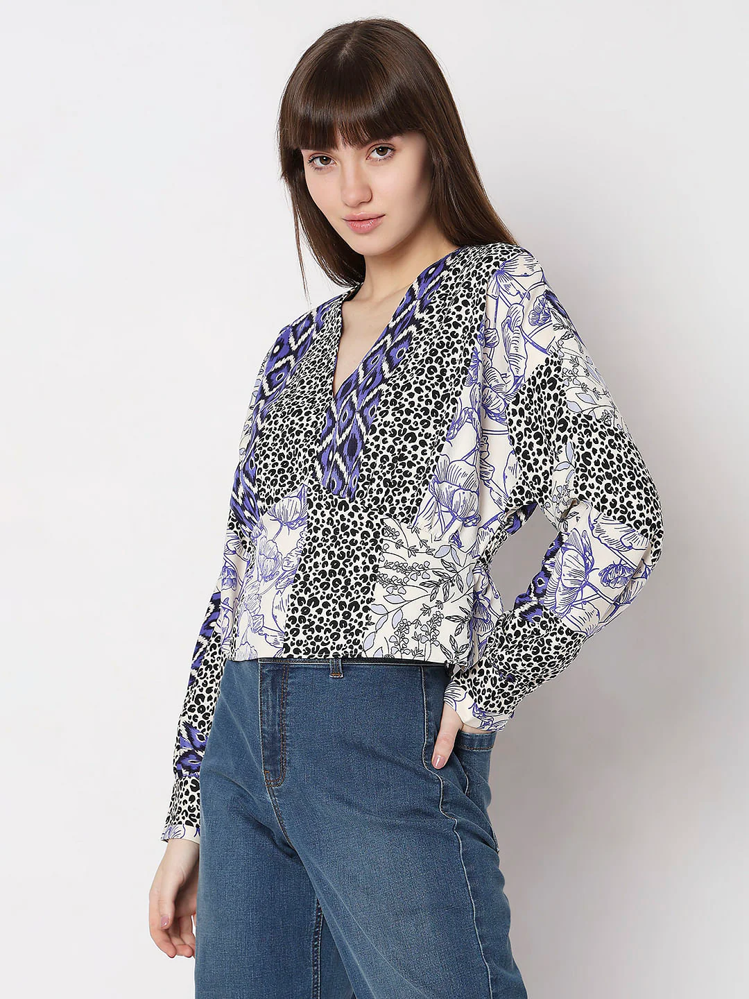 Blue Animal Print Top - Image 3