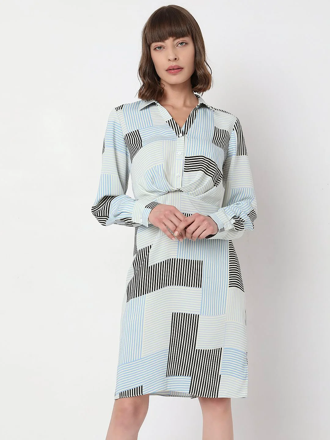 White Printed Mini Dress - Image 2