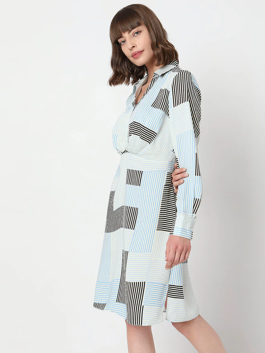White Printed Mini Dress - Image 3
