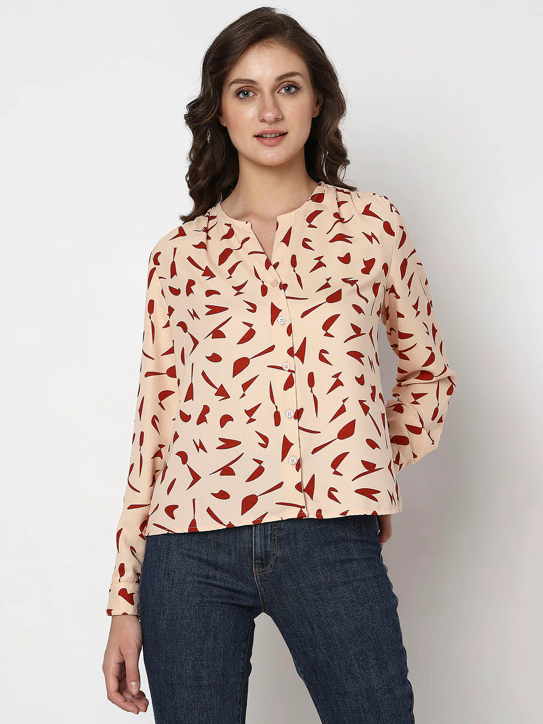 Peach Pink Printed Top - Image 2