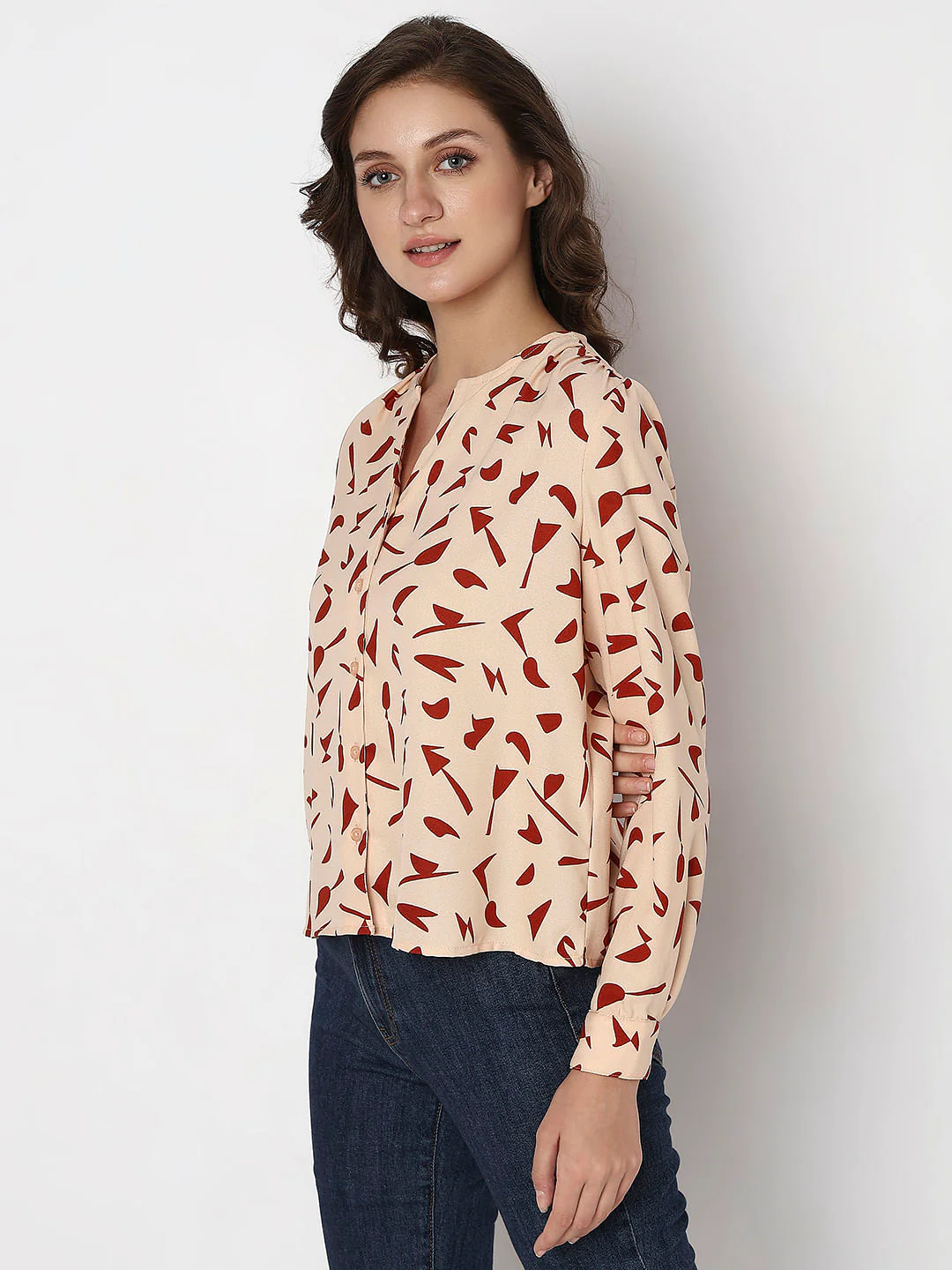 Peach Pink Printed Top - Image 3