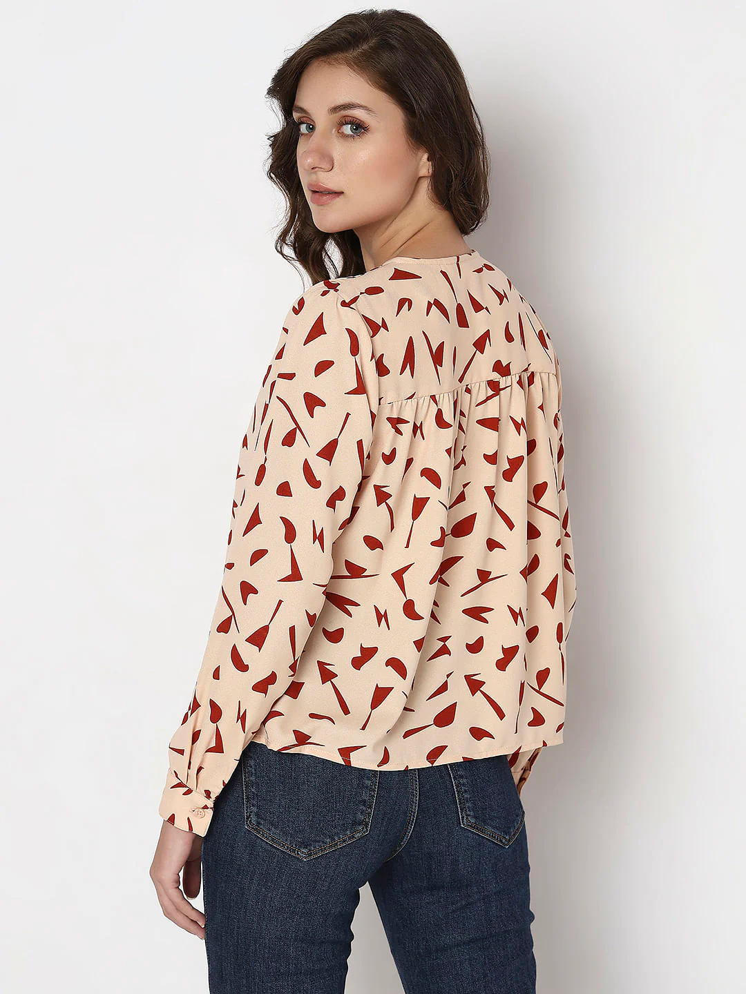 Peach Pink Printed Top - Image 4