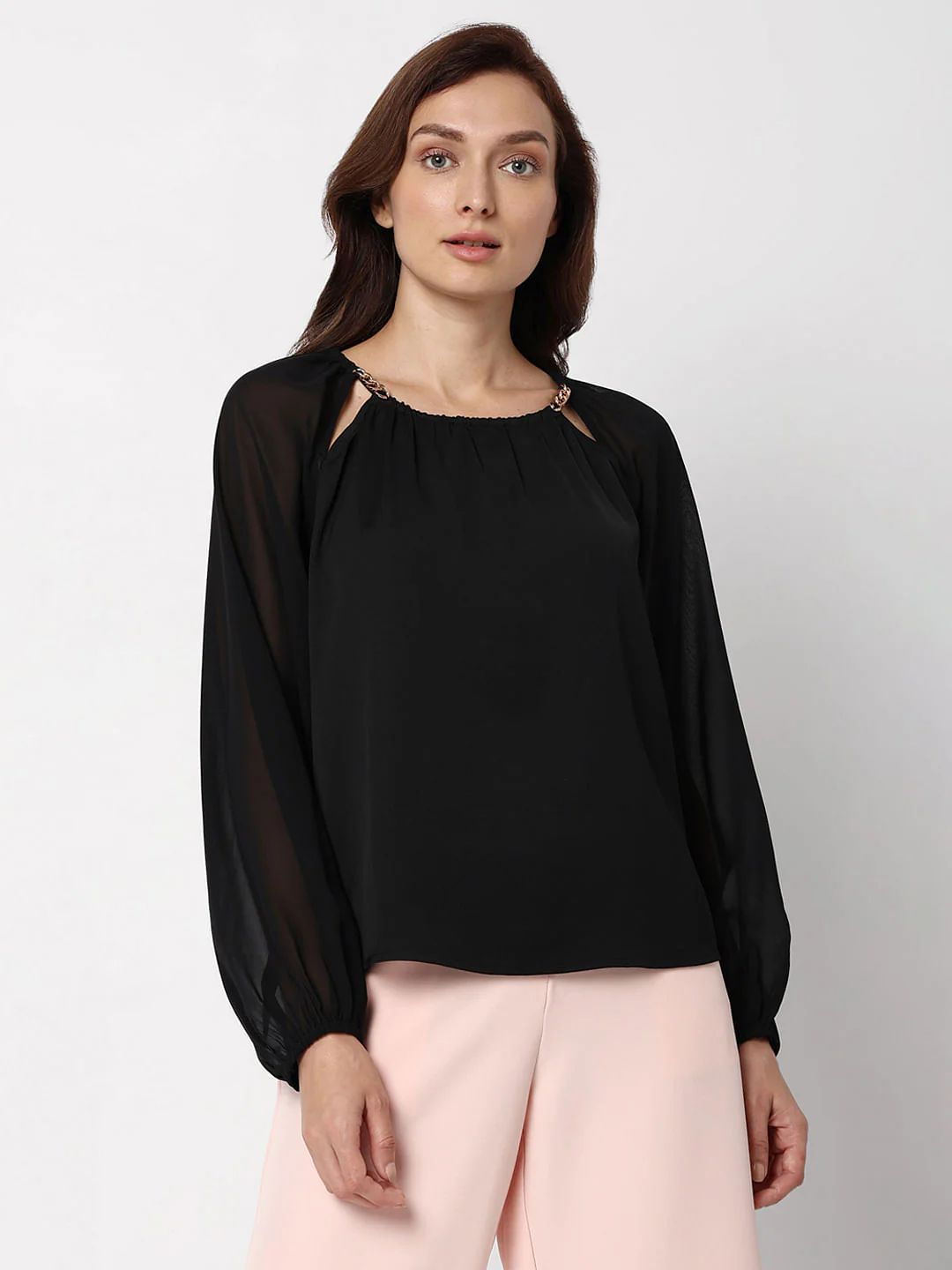 Black Chain Detail Top - Image 2