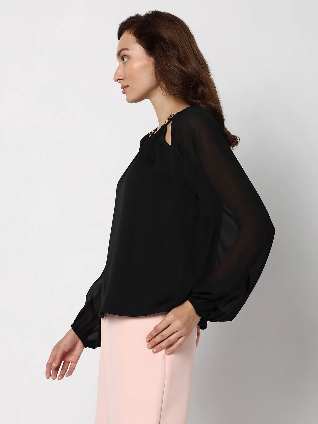 Black Chain Detail Top - Image 3