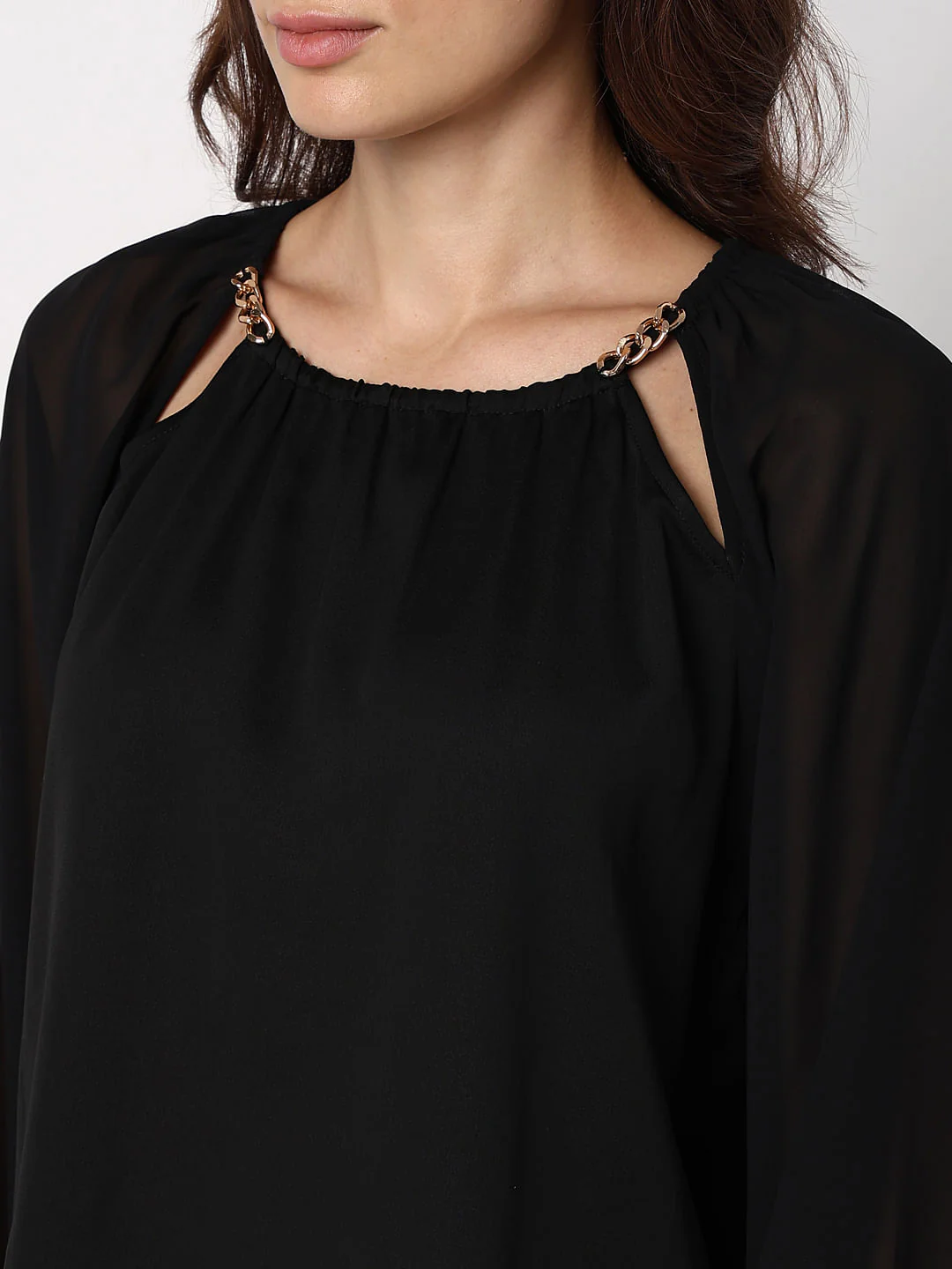 Black Chain Detail Top - Image 8