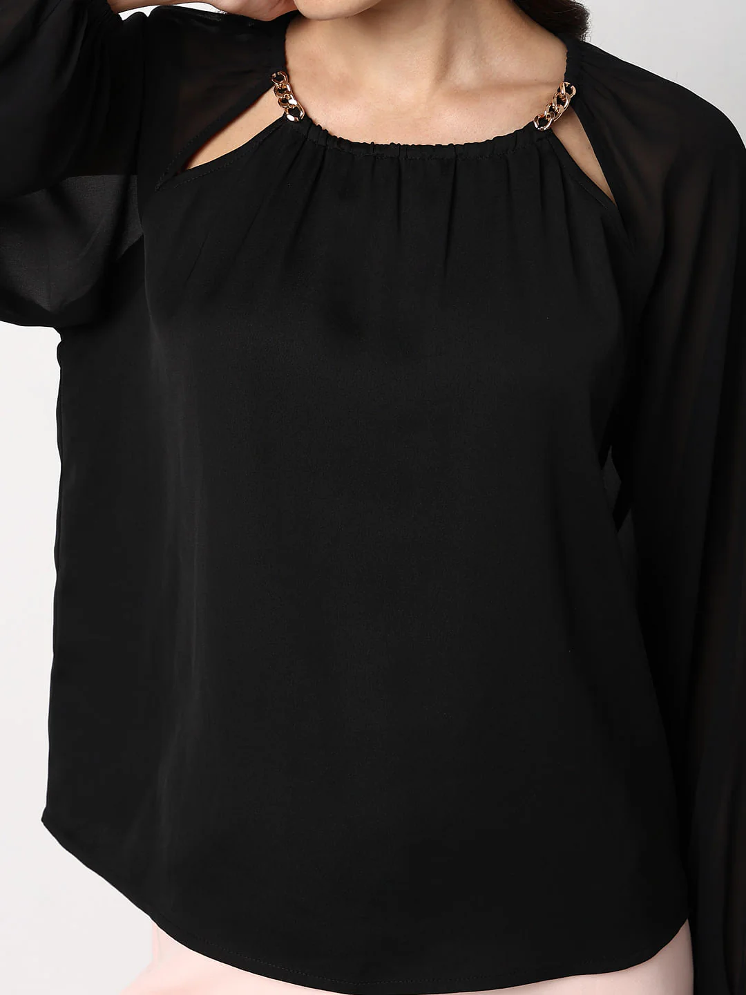 Black Chain Detail Top - Image 9